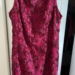 Red rose sequined dress